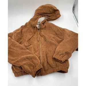 Ashley Sunrise Collection by 26 International Corduroy Hooded Jacket Size Medium